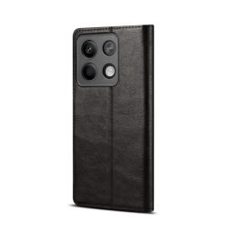 Lenuo Leather flipové pouzdro pro Xiaomi Redmi Note 13 5G, černá 