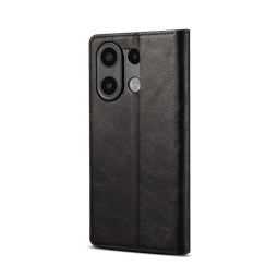 Lenuo Leather flipové pouzdro pro Xiaomi Redmi Note 13, černá 