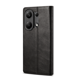 Lenuo Leather flipové pouzdro pro Xiaomi Redmi Note 13 Pro, černá 