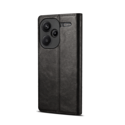 Lenuo Leather flipové pouzdro pro Xiaomi Redmi Note 13 Pro+ 5G, černá 