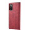 Lenuo Leather flipové pouzdro pro Poco M3 Pro 5G/Redmi Note 10 5G, červená 